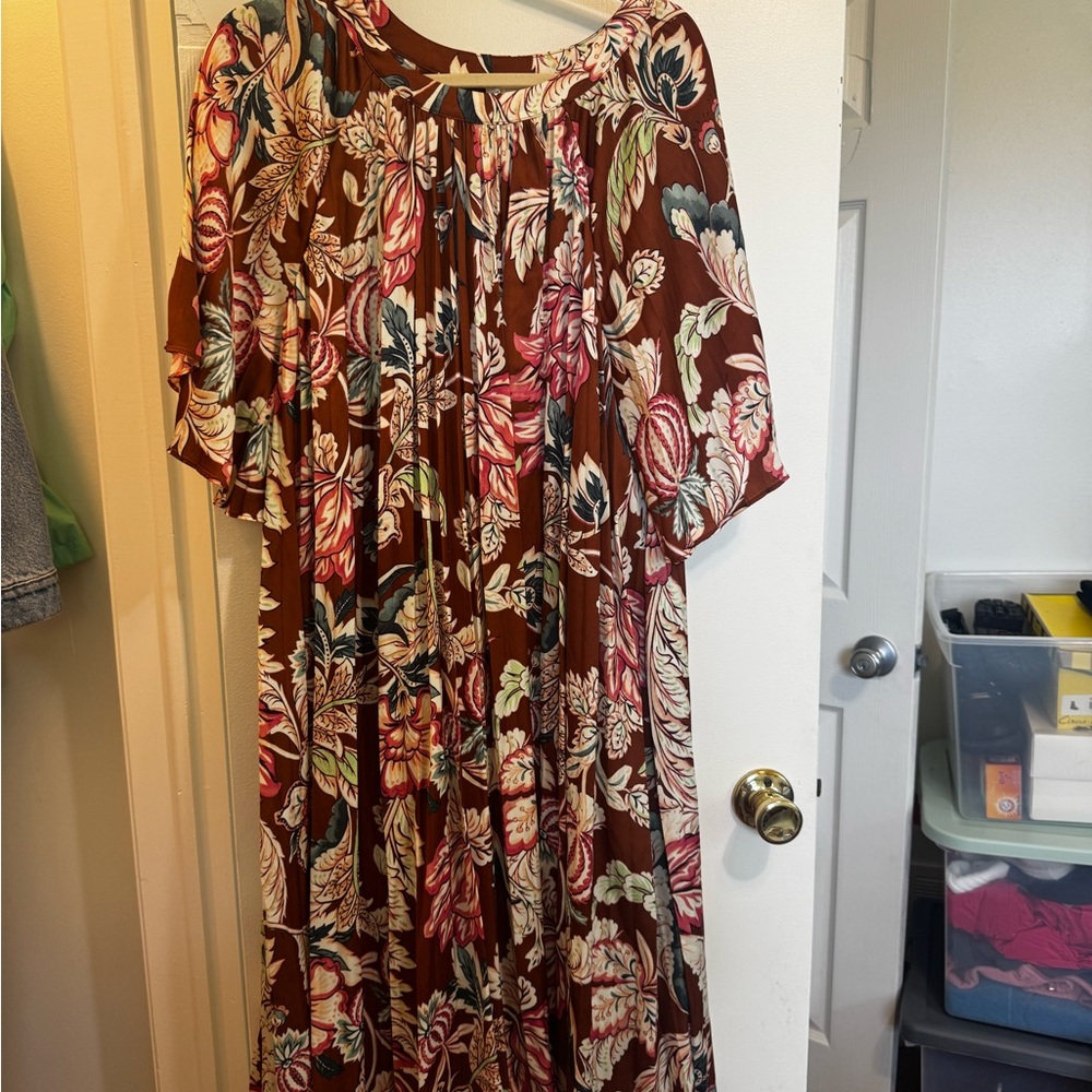 Anthropologie Multicolor Floral Long Sleeve Dress